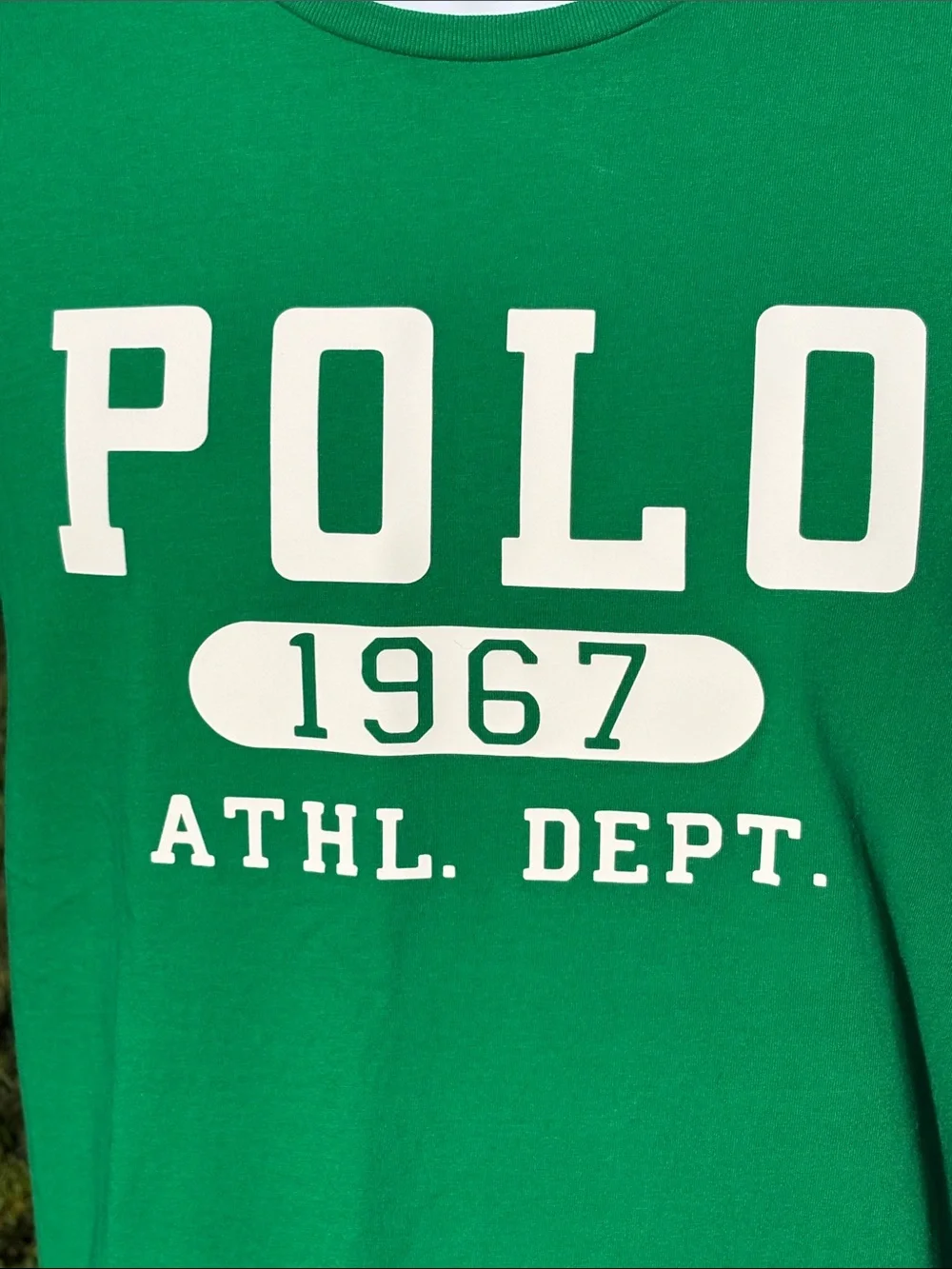 Polo Ralph Lauren Custom Slim Fit 1967 Athletic Dept Green Shirt Size Small